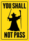 Placa you shall not pass senhor dos anéis