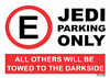 Placa jedi parking only star wars