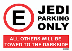 Placa jedi parking only star wars