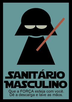 Placa sanitario masculino star wars