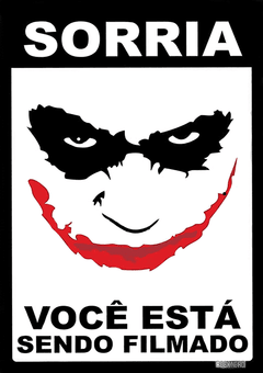 Placa você está sendo filmado coringa