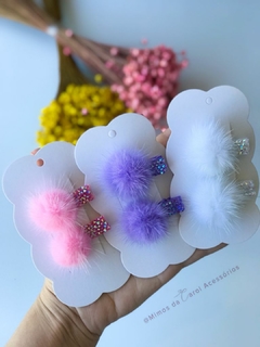 Hair Clips Pompom e Manta Acrílica (Dupla) - loja online