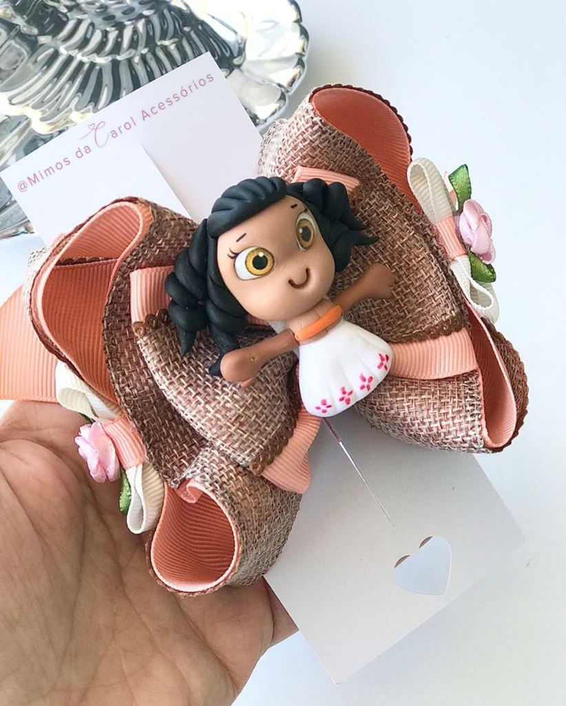 Laço De Cabelo Infantil Moana Bico De Pato - Tamanho M