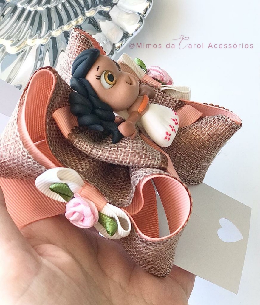 Laço De Cabelo Infantil Moana Bico De Pato - Tamanho M