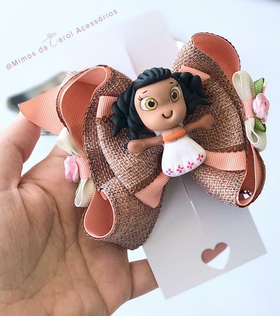 Laço De Cabelo Infantil Moana Bico De Pato - Tamanho M