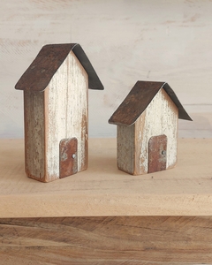 Casitas de madera ❤️ x 2. vintage con puertita -