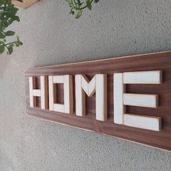 cartel HOME caoba. 45 x 14,5 cm. - comprar online