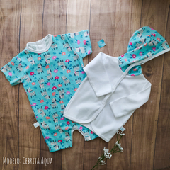 Conjunto Enterito & Campera - Cebra Aqua