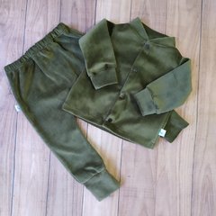 Campera & Babucha Plush Verde Militar