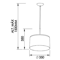 PENDENTE BILBOQUE G BCO E DOU 35CM NEW (112BTBTDO) - Loja Luminar