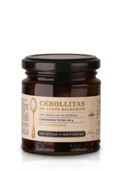 Cebollitas en Aceto Balsámico 250 gr - Recetas de Entonces Gourmet -