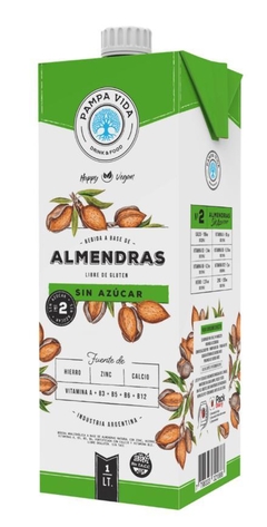 Leche de Almendras Sin AZUCAR 1 litro - PAMPA VIDA