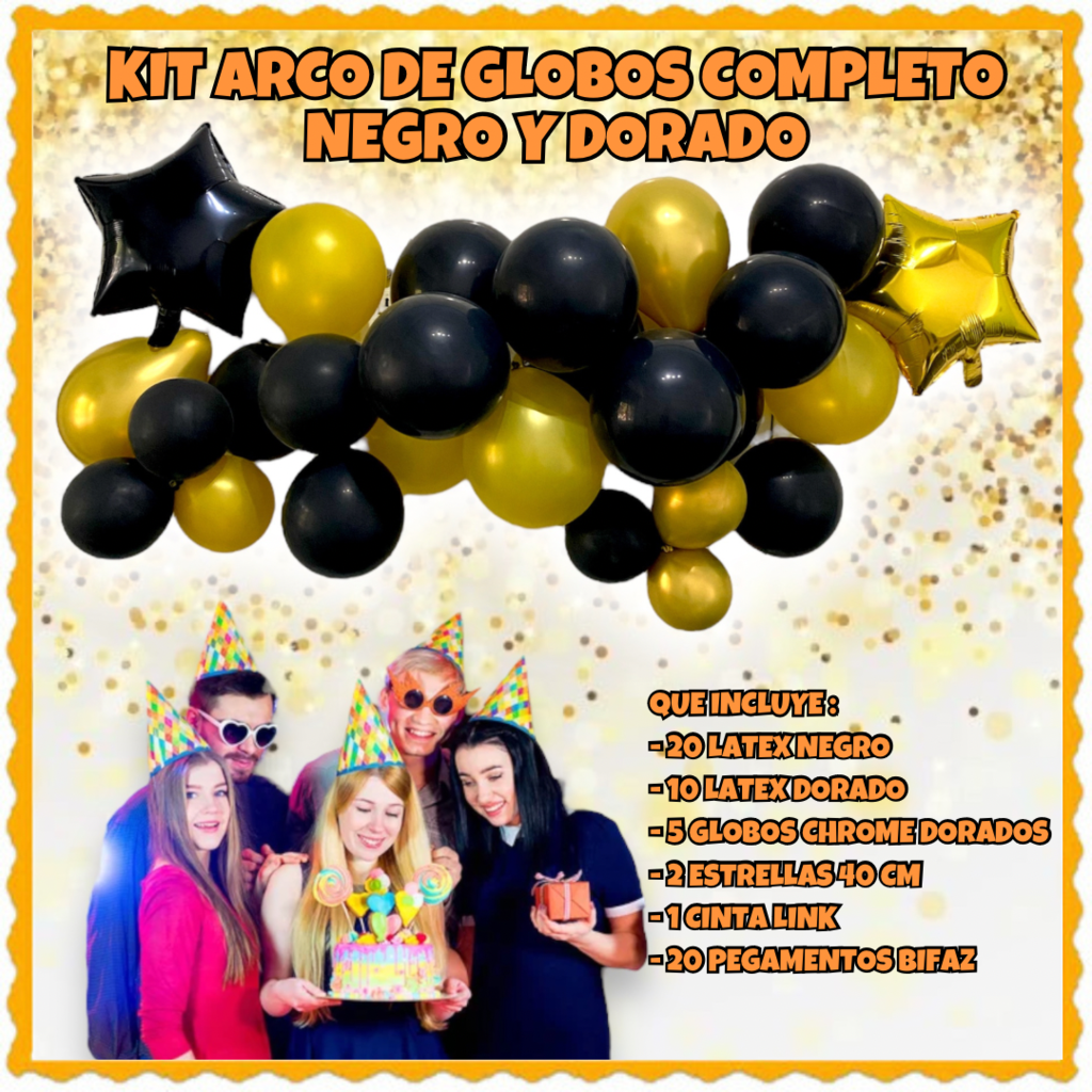 Pack de 5 Globos Dorados