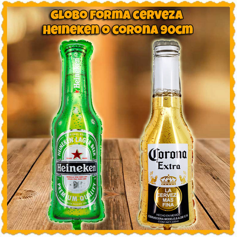 Globo Forma Porron Cerveza Heineken o Corona 90cm
