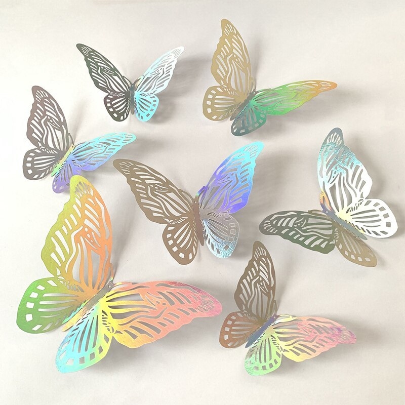 Mariposas Decorativas Doble Color PACK X6