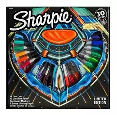 KIT SHARPIE GALAXY RULETA X 30 COLORES + 6 HOJAS