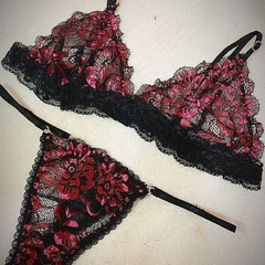 Conjunto Flowers fucsia