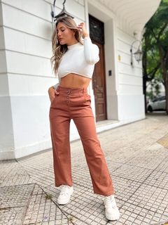 Pantalon recto con botones - tienda online