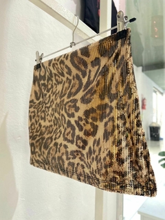 Mini lentejuela animal print con tajo