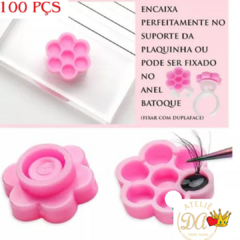 suporte para cola de cilios 100 pçs flor disco porta batoque gota.