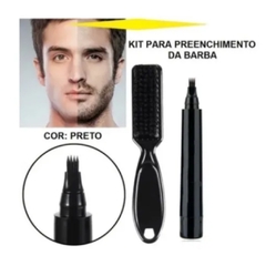 caneta para a barba com escova de brinde kit para preenchimento a prova d agua bigode e rosto.