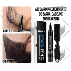 caneta para barba beard pen preenchimento a prova d agua bigode e rosto - comprar online