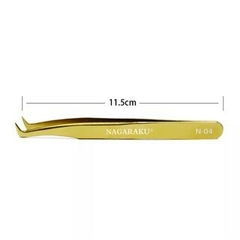 Pinça Profissional Nagaraku N-04 para Alongamento De Cílios dourada gold. - comprar online