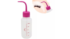 Pisseta frasco almotolia plástica bico curvo rosa 250ml para Limpeza e Enxague dos cilios. - deisealinecosmeticosebeleza.com