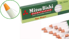 Lápis Dermatográfico Mitsu-bishi 7600 branco mitsubishi.