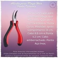 alicate para mega hair bico curvado, serve para microlink,queratina etc... - deisealinecosmeticosebeleza.com