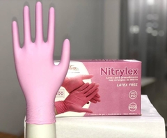 Luva ( M )ou(p) Nitrílica Rosa 100 peças sem Pó - comprar online