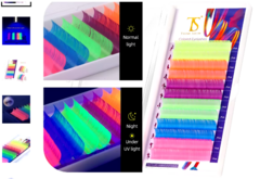 cilios NEON colorido thinkshow uv varias medidas 0.07d