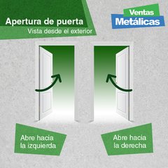 Puerta de chapa inyectada Nº 18 con 3 cerradura de seguridad y barral de acero inoxidable. De 0.80 x 2.00 - Ventas Metalicas