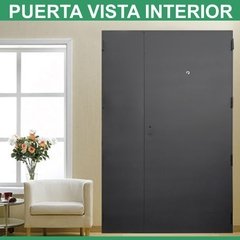 Puerta de chapa inyectada Nº 20. Puerta y media de 1.20 lisa con mirilla. - comprar online