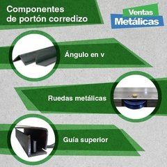 Portón corredizo automatico Chapa plegada en tablillas de 5 cm Nº 20 de 2.50 x 2.10. - Ventas Metalicas