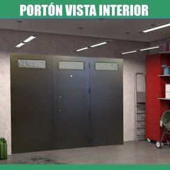 Portón inyectado de abrir de 3 hojas. Chapa Nº 20 de 2.40 x 2.00 con postigos superior. - comprar online