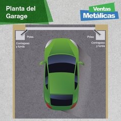 Portón levadizo automático de 2.55 x 2.05 chapa plegada en tablillas de 10 cm Nº 20. - Ventas Metalicas