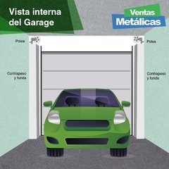 Portón levadizo automático de 2.55 x 2.05 chapa plegada en tablillas de 10 cm Nº 20. - tienda online