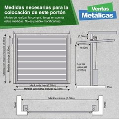 Portón levadizo automático, con motor torsión y 2 controles. De 2.70 x 2.35 chapa Nº 20 con postigos, puerta, apliques. Ideal camioneta - comprar online