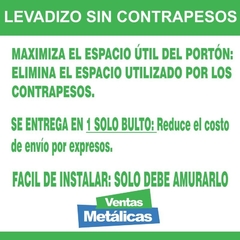 Imagen de Portón levadizo automático 2 controles. Chapa Nº 20 de 2.55 x 2.05 Sin Contrapesos Nuevo Modelo