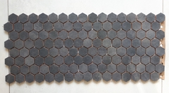 Malla Revestimiento Ceramica hexagono 34mm gris oscuro - comprar online