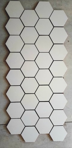 Malla Hexagonal Ceramica Hexagono 70mm Blanco Satinado - Mosaico BA