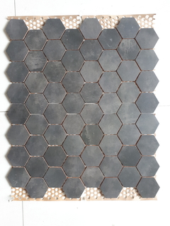 Malla Revestimiento Ceramica hexagono 70mm gris oscuro - comprar online