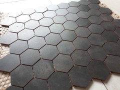 Malla Revestimiento Ceramica hexagono 70mm gris oscuro - tienda online