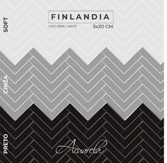 Azulejo Subway Finlandia Acuarela 5x20cm cinza gris brillante