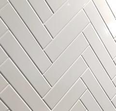 Azulejo Subway Finlandia Acuarela 5x20cm (4,8x19,2) Soft Blanco Brillante SEGUNDA CALIDAD - Mosaico BA