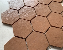 Malla Revestimiento Ceramica Hexagono 70mm Colonial Rojizo - Mosaico BA