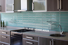 Azulejo Acuarela Iceland 7,7 X 30,5 Verde Agua Caja 1.17m2 - Mosaico BA