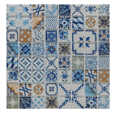 Malla Vidrio Venecitas Acuarela Lisboa Azul 28,4x28,4cm