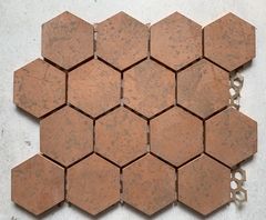 Malla Revestimiento Ceramica Hexagono 70mm Colonial Rojizo en internet